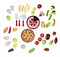 Play Food Kitchen Toys Set - 72 Piece Fake Fruits And Vegetables Toddler Cutting Play-Set